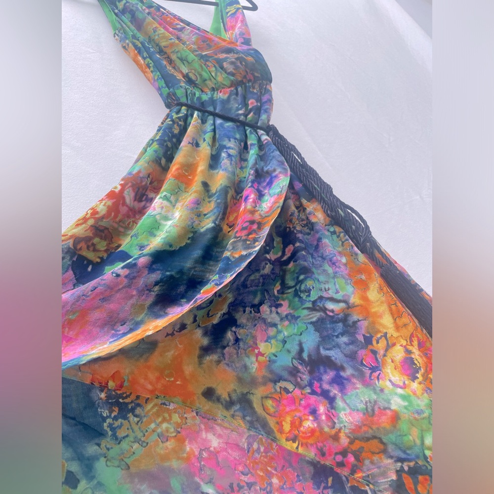 Boutique, faux-wrap floral silk dress